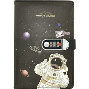 Diary with Lock for Girls Jongens Vrouwen Kids, Universum Space Astronaut Navulbaar wachtwoord Journal, Writing Pads & Diaries, Best Constellation Gifts, Size A5 (8,3 × 14 inch)