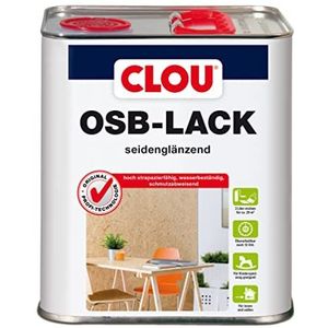 Clou OSB-lak: zijdeglanzende houtlak voor het verzegelen van OSB-platen, kleurloze parketlak, waterafstotend, 3 liter