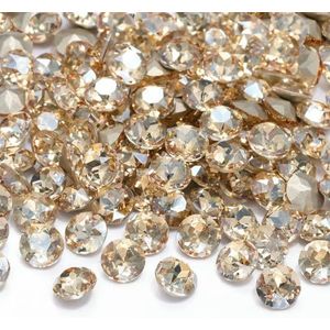 Fancy 10 stuks edelsteenbloem K9 glitterglasstenen pointback edelsteen kristal strass kralen lijm op strass voor DIY nail art-gouden schaduw-12 mm-10 stuks