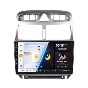 Autoradio compatibel met Peugeot 307 CC SW 2002-2013 RDS stereo multimedia videospeler draadloos Carplay(4g sim (2 64G) R A)