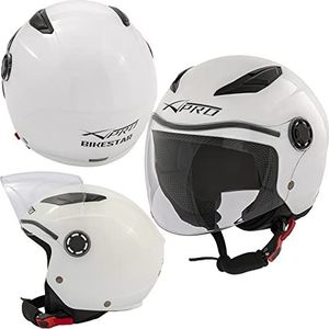 Casque Moto Scooter Enfant Unisexe Jet Sécurité Approuvé ECE 22 06 Blanc LL8