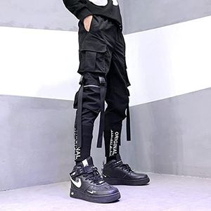 Stijlvolle 2021 Japanse Mode Harajuku Streetwear Cargo Broek voor Mannen Lint Zakken Joggers Techwear Heren Broeken Hip Hop