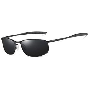AORON Gepolariseerde Mannen Zonnebril Buitensporten Bril UV400 Bescherming Rijden Eyewear Heren Zonnebril, Zwart Frame Zwart Lens, One Size
