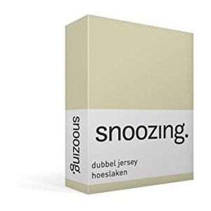 Snoozing - Dubbel Jersey - Hoeslaken - Eenpersoons - 80/90x200 cm - Zand