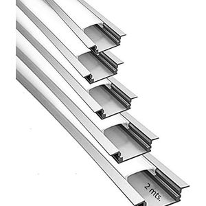 Inbouwprofiel van aluminium voor ledstrips, ondoorzichtig, diffuser, 10 m, met houder voor U-montage, koellichaam van aluminium op 2 m lengte, kanaal met houder, eindkappen