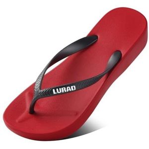 Bathroom slippers， Damesslippers - Strandsandalen met clip-on design for de zomervakantie,House slippers(Red,39 EU)