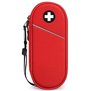SITHON EpiPen Medische Draagtas Geïsoleerd, Reismedicatie Organizer Tas Medische Noodzaak voor 2 EpiPens, Astma-inhalator, Anti-histamine, Auvi-Q, Allergiemedicijn Essentials, (Rood)