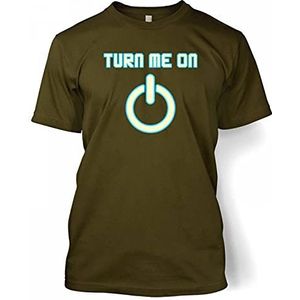 Turn Me On Power Symbool Glow In The Dark T-shirt, Olijf, XL