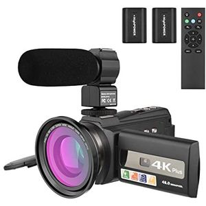 Videocamera Camcorder Wifi videocamera camcorder 4K / 60FPS 48MP Digitale Vlogging Camera Recorder Set met 16x Zoom 3 Inch Touchscreen Ir Infraroodkoude schoenmontage Multifunctionele vlogcamera(Type