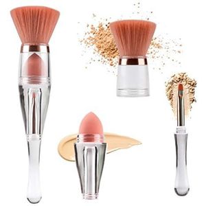 BSMEAN De 3-in-1 make-upkwast bestaat uit gezichtskwasten om vloeibare crème of poeder te smelten