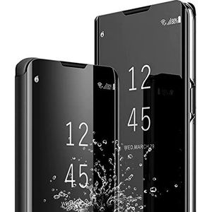 ATISIJIE voor Samsung Galaxy S23+ Plus 5G Case,Flip Case Clear Smart View Cover Met Stand Functie Bookstyle Plating Full Body 360° Bescherming Case Schokbestendig Cover Negro