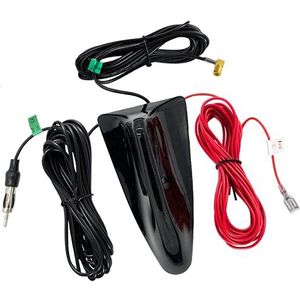 Vecys DAB+ Autoantenne Haaienvin FM/AM Radioantenne Signaalversterker SMB naar DIN-stekker Connector Autodak DAB Digitale Stereo Radio 5m RG174 Kabel