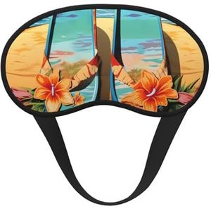 Slaapoogmasker voor dames en heren, zacht, comfortabel slaapmasker, verduisterend, slaapoogbedekking voor reizen, yoga, dutje ploegendienst en tropische strandscène
