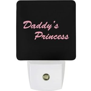 Roze Daddys Prinses Leuke Warm Wit Nachtlampje Plug In Muur Schemering naar Dawn Sensor Lichten Binnenshuis Trappen Hal