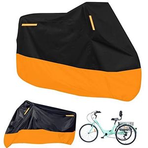 Premium driewielerhoes voor volwassenen, geschikt voor alle 3-wielfietsen of motorfietsen voor buiten en binnen, 104 inch L x 43 inch B x 49 inch H (zwart en oranje)