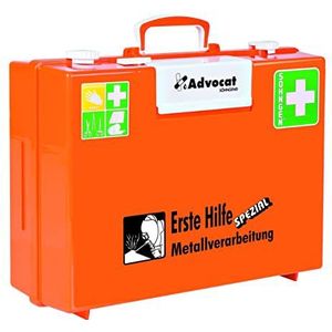 Söhngen Advocat MT-CD EHBO-koffer, metaalbewerking (verbandkoffer met vulling, incl. wandhouder + uitneembare pleisterdispenser, slagvast kunststof, noodkoffer)