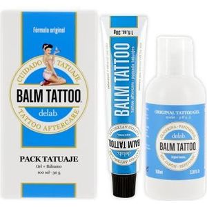 BALM TATTOO - Original Pack - Tattoo Cream+Cleansing Gel - Balm Tattoo Original+Balm Tattoo Cleansing Gel - Tattoo Aftercare - Skin Moisturiser - For Sensitive Tattooed Skin - 30 g+100 ml