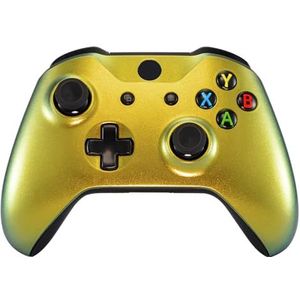 eXtremeRate Kameleon Groen Goud Front Behuizing Shell Voorplaat voor Xbox One X S Controller Model 1708 - Controller NIET Inbegrepen
