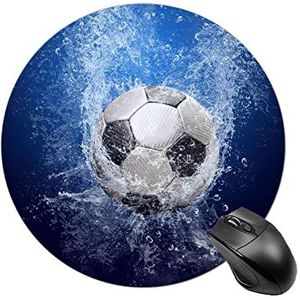 Waterdruppels rond voetbal ronde antislip muismat grappige bureaumat rubber laptop schrijfmat voor gamer kantoor thuis