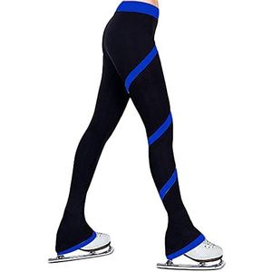 G&F Kunstschaatsen broek voor vrouwen en meisjes spiraal schaatsen broek met fleece gevoerde legging (kleur: marineblauw, maat: L)