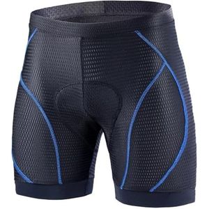 AMEEDA Fietsshorts Heren Heren Fietsshorts 4D Gewatteerde Fiets Liner Shorts met Anti-Slip Beengrepen voor Cycling Club Blauw, Zwartblauw Xxl, One size