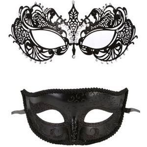 Maskerade maskers voor paar Venetiaanse vrouw kant mannen PP cosplay kostuum carnaval prom feest persoonlijkheid hoofdtooi maskers maskerade masker (kleur: zwart 8)