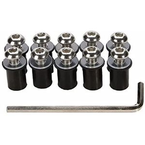 Moersplijter 10st aluminium motorfiets M5 x 15mm CNC Windscherm Windscherm Schroefbouten Nuts Fastener Kit Motor Montage Metalen Notensplijter (Size : SV)