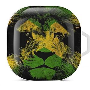 Jamaica vlag leeuw oordopjes hoesje compatibel met Samsung hard shell beschermhoes wit stijl
