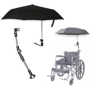 Rolstoel paraplu met houder - elektrische rolstoel zonnescherm luifel standaard winddicht excentrische paraplu verstelbare beugel