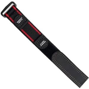dayeer Sport nylon horlogeband geschikt voor horlogebandaccessoires uit de Luminox-serie (Color : Black Red, Size : 22mm)