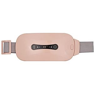 Draagbaar menstruatieverwarmingskussen, draadloos, USB-kabel met 3 verwarmingsniveaus en 3 trillingsmassagemodi, ter verlichting van rugpijn en verlichting van spasmen voor vrouwen, roze
