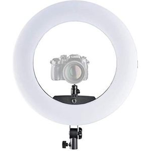 Walimex pro Dimbare led-ringlamp Medow 960 Pro Bi Color I 96W ringlamp met bedieningsknop voor en achter I cameralicht & selfie licht met extra accessoires + tas I compatibel met vele statieven