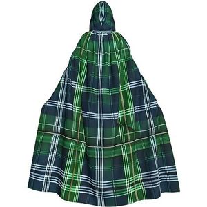 ZISHAK Blauwe Schotse Tartan Unisex Vampiercape voor Halloween-liefhebbers - Ongeëvenaarde feestkleding voor mannen en vrouwen