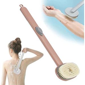 Badmassage-reinigingsborstel met lange handgreep, lichaamsborstel, rugscrubber, opbergbare lichaamswas, reinigingsmassageborstel, verlengd handvat, massage for exfoliërende huid, 15× 3,5 inch, geel/31