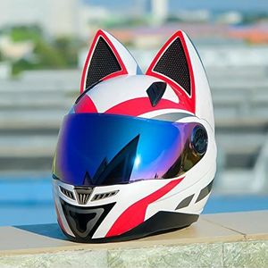 Motorhelm, DOT/ECE-gecertificeerde zonneklep for jongeren, volwassenen, mannen en vrouwen, alle seizoenen D, XXL = 60-61 cm(E,M=5355cm)