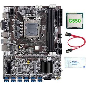 AMIUHOUN B75 12 Kaart GPU BTC Mijnbouw Moederbord+G550 CPU+Thermisch Vet+ Kabel 12XUSB3.0 (PCIE) Slot LGA1155 DDR3 RAM MSATA