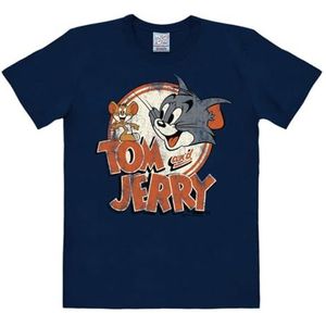 LOGOSHIRT - Tom en Jerry - Logo - Easyfit T-Shirt - marine - Gelicentieerd origineel ontwerp, Maat M