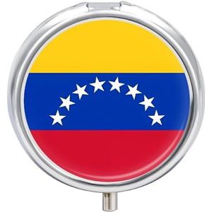 Vlag van Venezuela Pillendoosje Pil Case Pil Organizer Geneeskunde Pil Organizer Wekelijkse Pil Organizer Pil Houder Kleine Pil Case Pil Containers Pil Houder voor Portemonnee