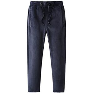 Mannen Warm Trainingspakken Set, Fluwelen Dikke Tweedelige Set, Winter Fleece Track Suit Jas+Broek Big Size, broek grijs plat, 4XL