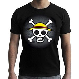 Unbekannt OnePiece Skull with Map T-Shirt Zwart, Zwart, L