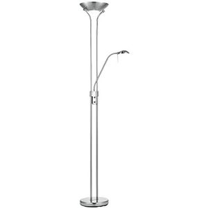 Home Sweet Home - Klassieke Vloerlamp - Zilver - 50 x 50 x 180 cm - Dimbaar met R7s Hoofdlicht en G9 Leeslicht