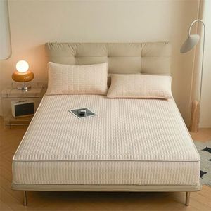 TYYUETY matrasbeschermer met rits, ademend en stofdicht geborduurd hoeslaken met volledige hoes, aanpasbare maat-Beige- 80 x 180 + 10 cm