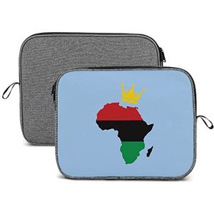 Afrika Kaart Met Kroon Laptop Sleeve Case Beschermende Notebook Draagtas Reizen Aktetas 14 inch
