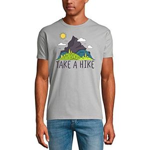 Ultrabasic Heren T-shirt Take a Hike – maak een wandeling. - grijs - Large