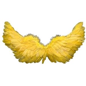 Engelenvleugels engelenvleugels veren vleugels met elastische bandjes heldere kleur lichtgewicht kostuum cosplay vleugels fotografie rekwisieten geel