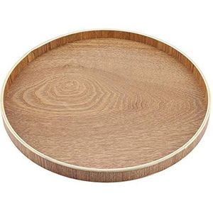 Theedienblad, Samfox houten plaat Bamboe ronde dienblad voor thee set vruchten snoepjes voedsel woondecoratie (30cm)