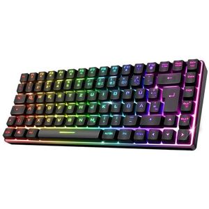SPIRIT OF GAMER | Draadloos Bluetooth Gaming Keyboard | Keyboard TKL RGB QWERTZ 65% | Semi-mechanische toetsen met achtergrondverlichting waarvan 25 anti-ghosting | Compatibel met PC Smartphone &