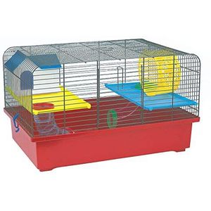 decorwelt Hamsterkooi rood buitenafmetingen 49x32,5x29 knaagdierkooi hamster plastic kooi met accessoires