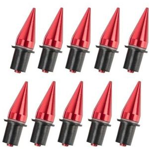 Kuipboutset 10 Stuks Universele Motorfiets Spike Bouten Voorruit Stroomlijnkappen Kentekenplaat M5 5mm Schroef Montage Moeren Schroeven Bouten Accessoires(ROOD)