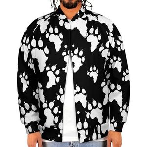 Lion Paw Print Grappige Mannen Baseball Jacket Gedrukt Jas Zachte Sweatshirt Voor Lente Herfst
